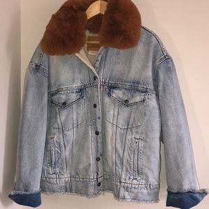 Faux fur and Sherpa Levi’s oversized denim jacket